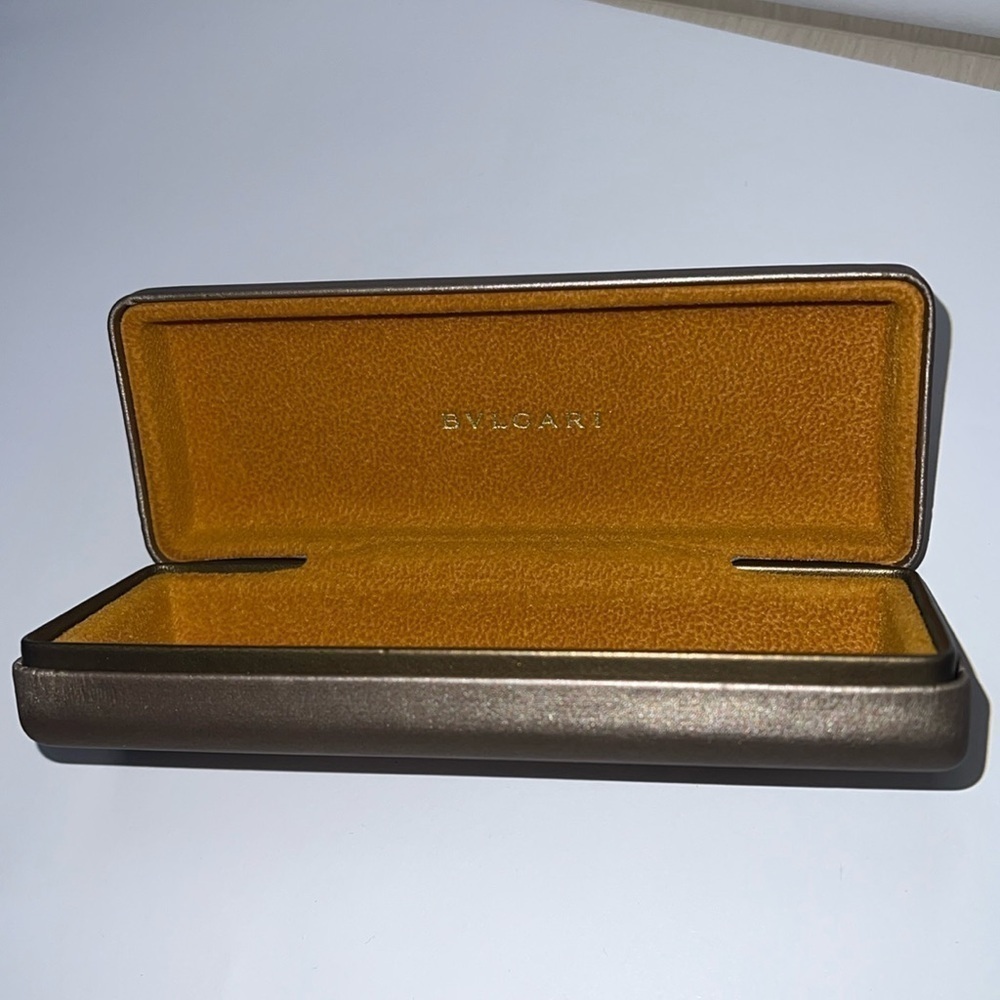 Bvlgari Bulgari Pewter Hardshell Eyeglasses Sunglasses Case